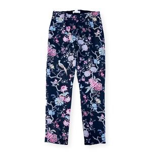 HM Size 8 Black Pant Tapestry Floral Print Tapered